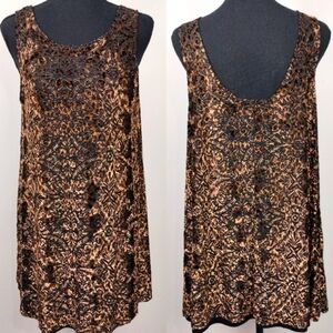 NWOT MINKPINK Leopard Print Velvet Brocade Pattern A-Line Swing Mini Dress Sz. S